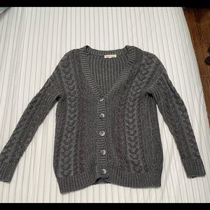 Charcoal cable knit cardigan